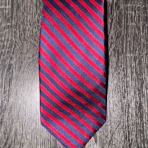 Nautica Men's Red & Blue Stripped Classic Silk Tie